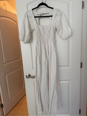 NASTYGAL white maxi dress puff sleeve